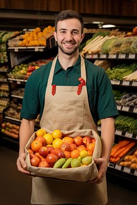 Market adult food man. 