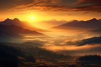 Nature sun landscape panoramic. 