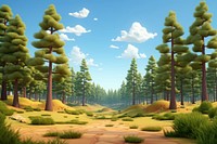 Forest tree land landscape. 