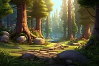 Forest wilderness landscape woodland. AI generated Image by rawpixel.