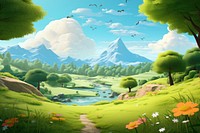 Landscape outdoors cartoon nature. 