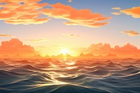 Sea landscape sunlight outdoors. AI generated Image by rawpixel.