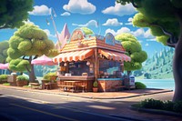 Restaurant outdoors cartoon plant. AI generated Image by rawpixel.