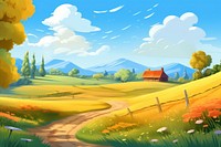 Landscape nature grassland outdoors. AI generated Image by rawpixel.
