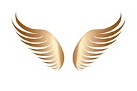 Logo angel wing white background. 