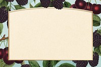 Blackberry and cherry frame vintage illustration