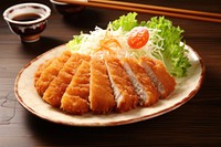 Tonkatsu seafood plate condiment. 