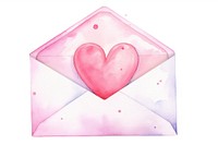 Pink letter envelope heart white background. AI generated Image by rawpixel.