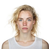 Portrait freckle blonde adult. AI generated Image by rawpixel.