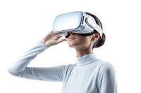 Child wearing vr photo white background accessories. AI generated Image by rawpixel.