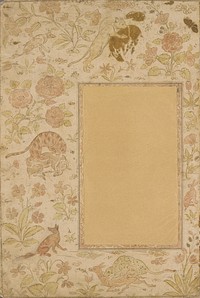Album Page with Decorated Border with Animals and Flowers