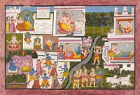 Scenes from the Life of Krishna, Folio from a Bhagavata Purana (Ancient Stories of the Lord)