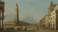 Piazza San Marco Looking South and West by Giovanni Antonio Canal