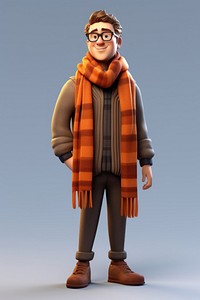 Scarf sweater cartoon adult. AI generated Image by rawpixel.