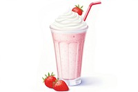 Strawberry milkshake smoothie dessert. AI generated Image by rawpixel.