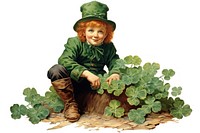 Leprechaun leaf portrait outdoors. AI generated Image by rawpixel.