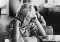 Child studying in school, Southeast Missouri Farms by Russell Lee