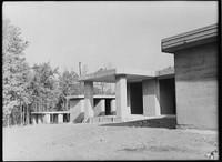 Rammed earth houses nearing completion near Birmingham, Alabama. Sourced from the Library of Congress.