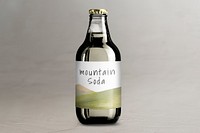 Soda bottle label mockup psd