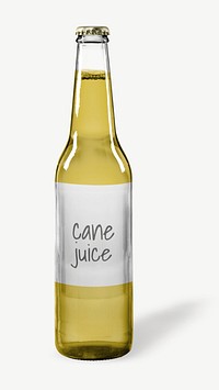 Cane juice bottle label mockup, beverage packaging psd