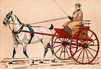 Exercising cart (1900), vintage illustration by Edward Penfield. Original public domain image from Digital Commonwealth. Digitally enhanced by rawpixel.