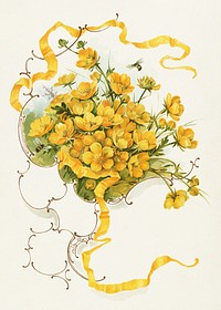 Buttercups (1861&ndash;1897), vintage flower illustration by L. Prang & Co. Original public domain image from Digital Commonwealth. Digitally enhanced by rawpixel.