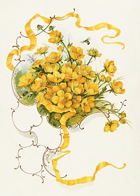 Buttercups (1861–1897), vintage flower illustration by L. Prang & Co. Original public domain image from Digital Commonwealth. Digitally enhanced by rawpixel.