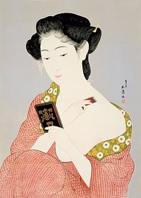 Woman at Toilette (1918), vintage Japanese illustration by Hashiguchi Goyo. Original public domain image from The Los Angeles County Museum of Art. Digitally enhanced by rawpixel.