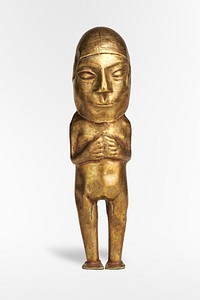 Female figurine (1400–1533), vintage gold sculpture. Original public domain image from The MET Museum. Digitally enhanced by rawpixel.