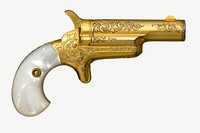 Colt Percussion Pistol, vintage gold weapon psd. Remixed by rawpixel.