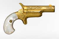 Colt Percussion Pistol (1870), vintage gold weapon. Original public domain image from The MET Museum. Digitally enhanced by rawpixel.