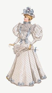 Victorian woman, vintage fashion illustration psd. Remixed by rawpixel.