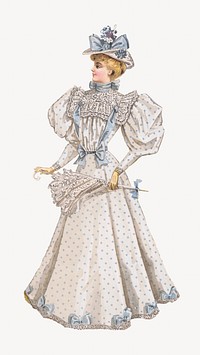 Victorian woman, vintage fashion illustration. Remixed by rawpixel.