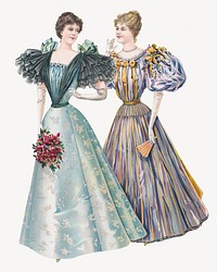 Victorian women, vintage fashion illustration. Remixed by rawpixel.