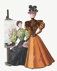 Victorian women, vintage fashion illustration psd. Remixed by rawpixel.