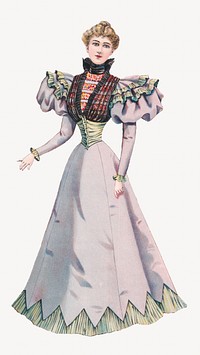 Victorian woman, vintage fashion illustration. Remixed by rawpixel.