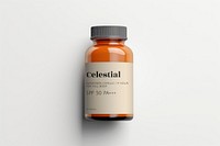 Supplement bottle label mockup, product branding psd