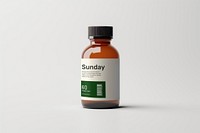 Supplement bottle label mockup, product branding psd