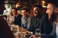 Restaurant laughing dinner adult. AI generated Image by rawpixel.