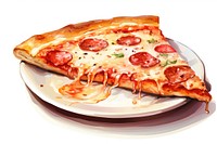 Pizza slice plate food. AI generated Image by rawpixel.