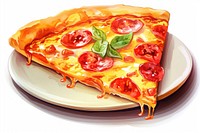 Pizza slice plate food. 