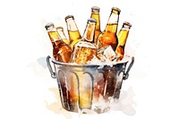 Bottle beer glass drink. AI generated Image by rawpixel.