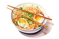 Chopsticks bowl noodle ramen. 