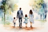 Walking family adult child. AI generated Image by rawpixel.