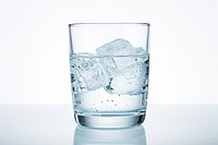 Glass ice white background refreshment. 