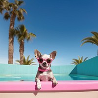 Chihuahua glasses sunglasses outdoors. AI generated Image by rawpixel.