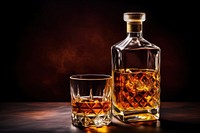 Bottle glass whiskey. AI generated Image by rawpixel.
