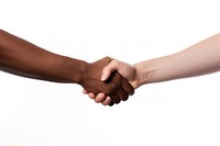 Handshake white background togetherness agreement. AI generated Image by rawpixel.