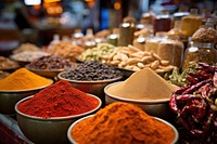 Spice market food arrangement. AI generated Image by rawpixel.