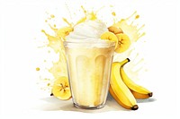 Smoothie banana dessert fruit. AI generated Image by rawpixel.